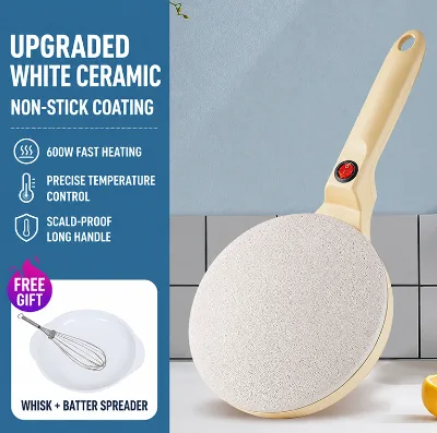 Fifteen Second Fast Cooking Ceramic Coated Surface Uniform Heat Distributed Electric Dipping Crepe Maker for Quick Breakfast