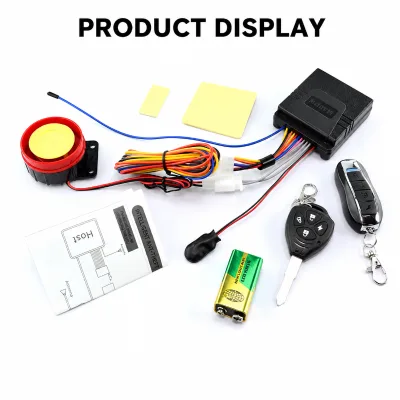 Multifunction 125dB Motorcycle Anti Theft Alarm Remote Start Keyless Riding Anti Hijacking Power Cut Alert 5 Level Sensitivity