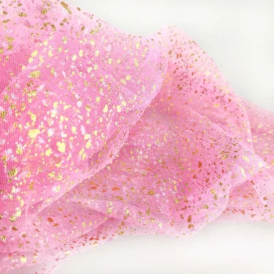 100% Polyester Tulle Mesh Fabric Glitter Shiny for Girls' Dresses