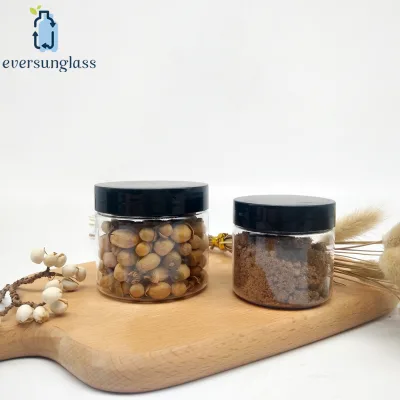 Factory Supply 2oz 60ml Storage Clear Plastic Jar with Lid for Nuts Food Storage