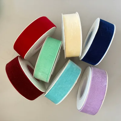 Manufacture Luxury Eco Friendly Custom Christmas Tree Ornaments Topper Bow for Gift Wrapping Garland Home Decor Velvet Ribbon