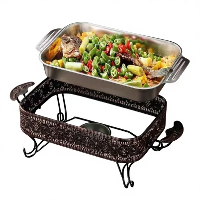 Rectangular Commercial Barbecue Pan Seafood Tray Stove Tray Stainless Steel One-Piece Roasted for Commercial Hotel Kitchens