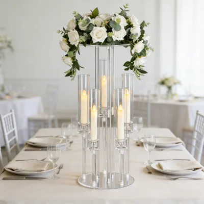 Cross-border Wedding European-style Minimalist Acrylic Candleholder 60cm Height Model 11 Table Centerpiece Decorative Candle