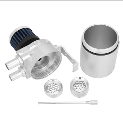 Aluminum Oil Catch Can with air Filter Breathe Filter Baffled Reservoir Tank Polish Baffled with Breather Filter AN10 300ml
