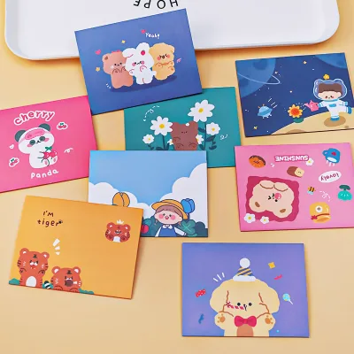 Hot Sale Christmas Card Children's Day Birthday Wishes Thanks Greeting Card Envelope Letter Paper Message Small Card Postcard