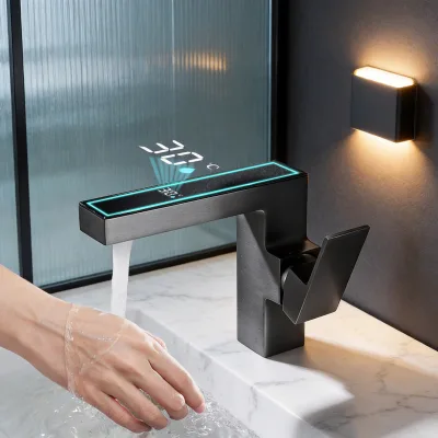 Newest Intelligent Digital Display for Bathroom Washbasin Cold and Hot Water Faucet Single Hole Bathroom Faucet