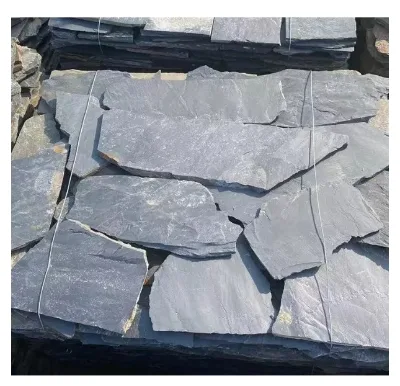 Factory Cheap Price Crazy Random Sizes Natural Black Slate Flagstone Outdoor Patio Paving Garden Stepping Stone