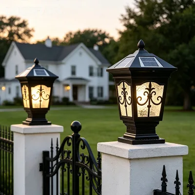 Waterproof Outdoor Garden LED Pillar Light with Aluminum Body IP65 Rating E27 Base Glass Shade-Yard & Fence Decor