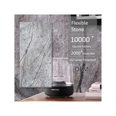 2024 Magic New Design MCM Soft Travertine Flexible Stone Slate Waterproof Fireproof Eco-friendly Modern 20x30mm 2.5-3.5mm Wall