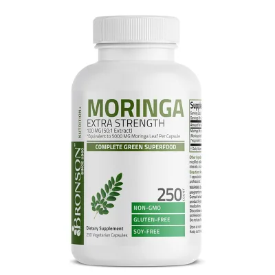 Best Organic Food Grade Moringa Capsules Pure Natural Moringa Leaf Extract Powder Nutritional Supplement in a Bottle