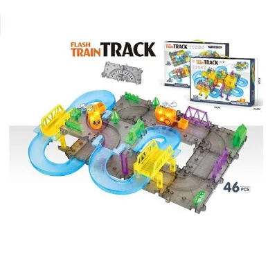 46pcs Light Train Building Blocks Track Kids Game Toy Indoor Toys