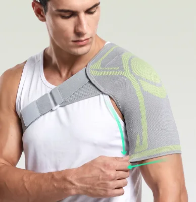 Compression Breathable Nylon Shoulder Brace Support Sleeve for Unisex Fitness Training Basketball Running Adjustable Shoulder