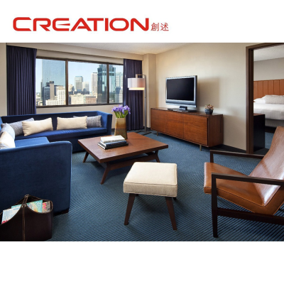 Luxury Dubai Mediterranean Style MDF Hotel Upholsteried Bedroom Furniture for TAJ Hotel