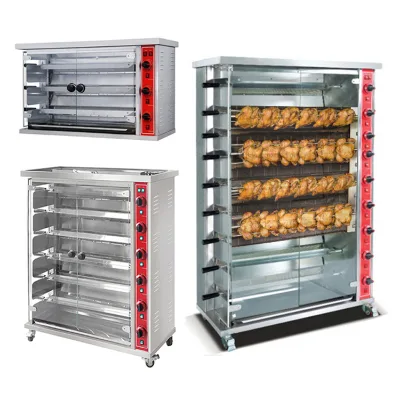 Commercial Electric Gas 8 Spit Rotisserie Chicken Roaster 3 Swords Machine in Korean