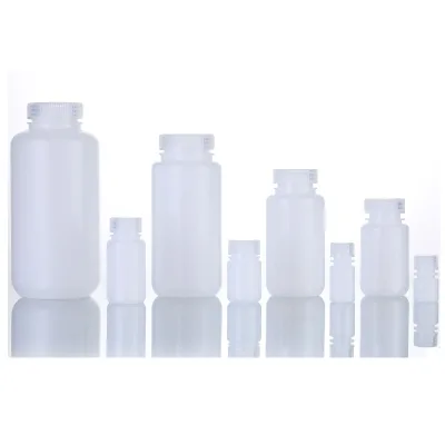 Natural White HDPE Wide-mouth Reagent Bottles with PP Caps