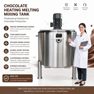 Stainless Steel Tilting Style Manual Discharge Small Production Workshop Handmade Chocolate Melting Tank
