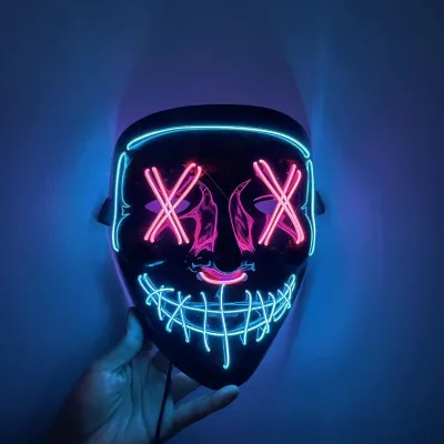 Festive & Party Supplies Electric Face Mask Flexible Neon El Light Wire Mask the Flash Cosplay Carnaval Maskers