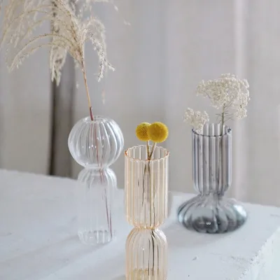 Factory Wholesale Custom Eco-Friendly Scratch Resistant High Borosilicate Glass Flower Bud Vase Arrangement for Home Decoration