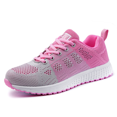 Spring Fashion  with Lace Net Walking Style Sneakers Upper Knitted  Sport Women's Casual Shoes