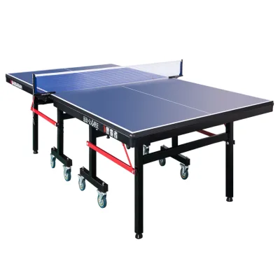NAIPNI MDF 18mm Indoor Moveable Table Tennis Table with Locking Wheels Stable Mental Leg