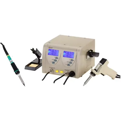 2 in 1 Soldering and Desoldering Hot air Gun Solderingiron/desoldering Station with Two LCD Displays