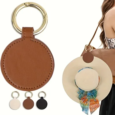 1pc Magnetic Hat Clip on Bag Hat Holder for Handbag Backpack Luggage Pu Leather Hat Keeper Clip Travel Bag Accessories