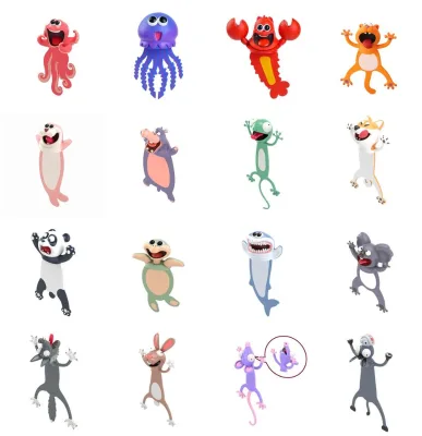 Hot Sale PVC Material Novelty 3D Stereo Cartoon Bookmark Animal Funny Cute Bookmark