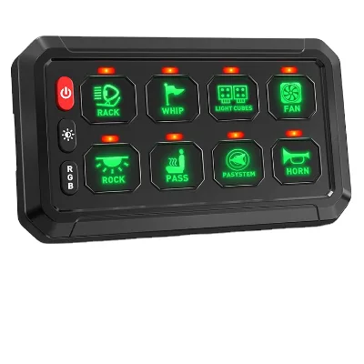 Newest RGB 8 Gang Combination Switch Panel Toggl Momentary Multi-Function off Road Programmable Dimmable 12V-24V DC