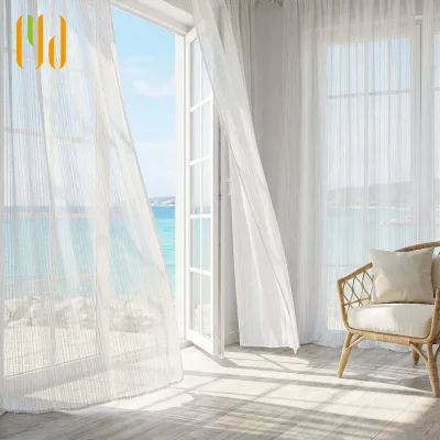 Factory Direct Breathable Dyed Washed Linen Tulle Curtains Elegant Sheer Heavy Duty Window Curtain for Living Room