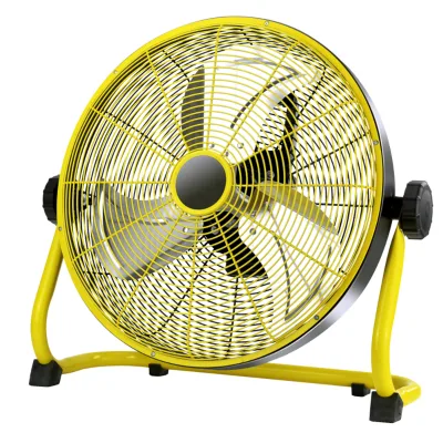 New Design Lithium Battery Powered Portable Floor Standing Rechargeable Fan With Water Mist for Outdoor Cooling