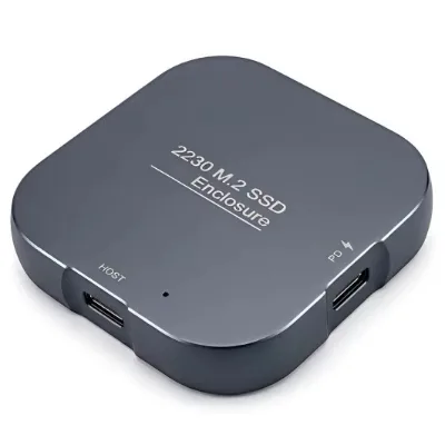 New Magnetic M.2 2230 NVMe SSD Enclosure ESATA Portable External SSD Case Aluminium Alloy Shell 3-Year Warranty for Smartphone