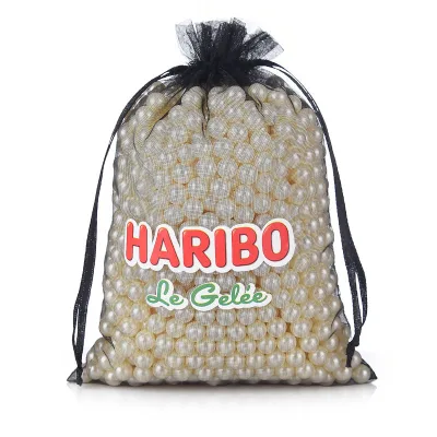 Organza Drawstring Gift Bags & Pouches Custom Logo Printed Promotional Square Shape 21 Color Options Hot Stamping Wholesale