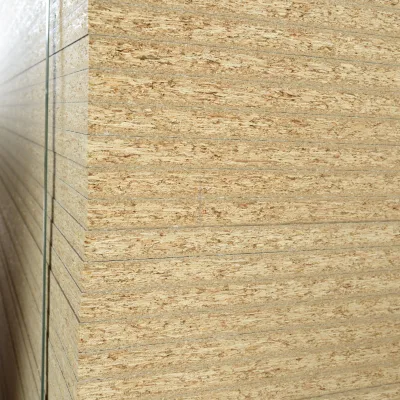 Single-Sided Laminated 12mm Thick Melamine-Faced OSB Board Poplar Wood Particle Board for Cabinets Door Wardrobes