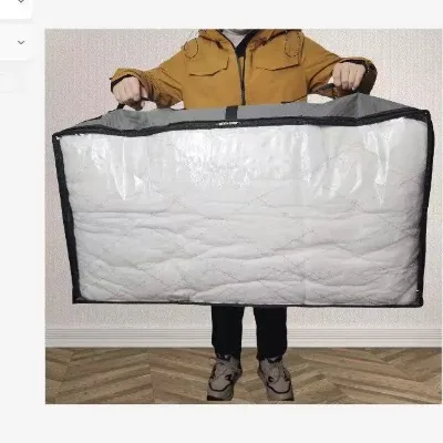 Customized High Quality PVC Transparent Quilt Bag for Clothes Dust Blanket Bedding Storage in Bedroom Multiple Usage Packaging