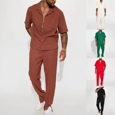 New Arrival Summer Casual Men's 2-Piece Outfit Set Long Short with Logo Men's Clothing Sets