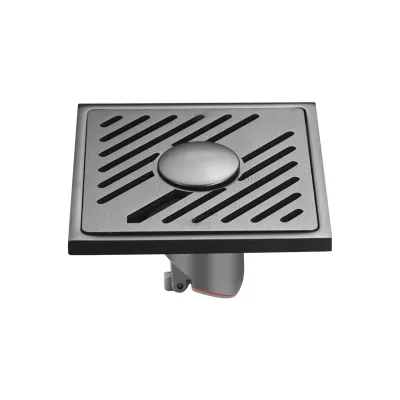 9-millimeter Thickened Modern Minimalist Stainless Steel Deodorizing Floor Drain Gray Electroplating for Bathroom Shower
