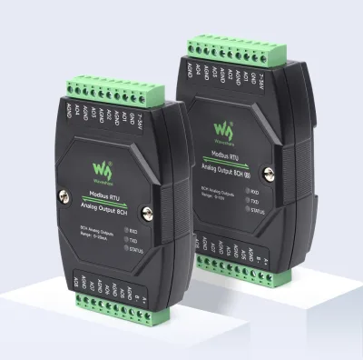 Industrial 8-Ch Analog Output Module, 12-bit DA Conversion, Supports 8-ch Simultaneous Voltage or Current Output, DC 7~36V