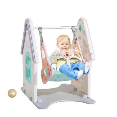 Kids Indoor Play House Baby Playroom Playground Equipment Plastic Swing and Slides for Children Sliding Toys