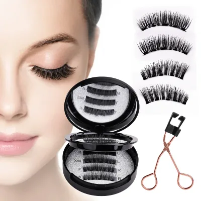 3D Natural Reusable Natural Look Magnetic Lashes With Applicator Custom Natural Fluffy Soft Magnetic Lashes