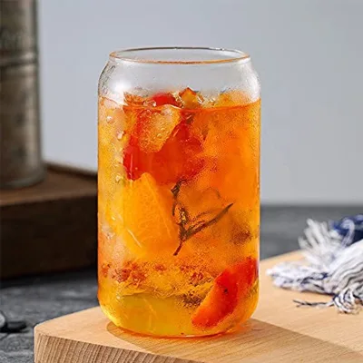 Promotional Excellent High Quality Creative Trendy Handmade 16oz Clear Sustainable Stocked ODM/OEM Beer Can Shaped Glass Cup