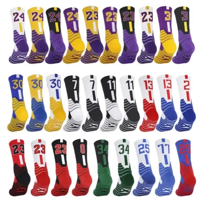New Adult and Teenager Basketball Outdoor Sports Socks Breathable Non-Slip Middle Towel Design for Cycling and Skateboarding