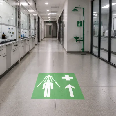 20W High Brightness Gobo Projector Light Custom Emergency Shower Floor Sign for Laboratory Safety Wayfinding
