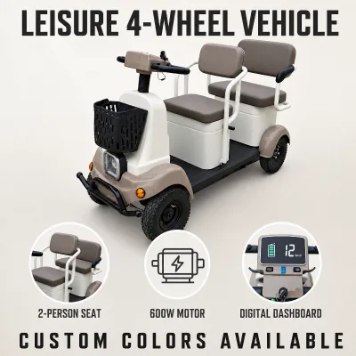 Hot Selling 48V 600W Mini 4 Wheel 2 Seater for Elderly Adults Comfortable With Seat Basket City Use Electric Mobility Scooter