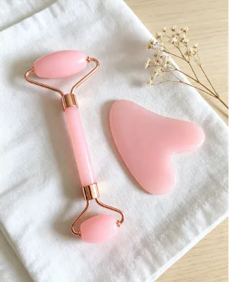Natural Rose Quartz Gua Sha Tool for Skin Brightening Firming Anti Aging and Radiant Glow Facial Massage