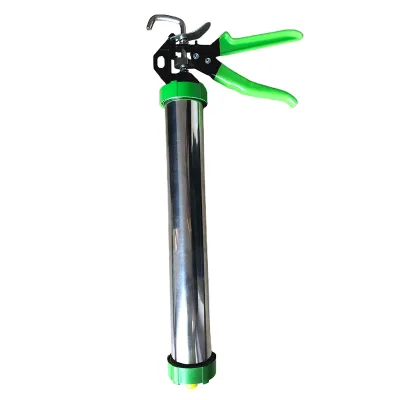 Construction Manual Silicone Caulking Gun with Aluminum Barrel and Iron Rod Cradle