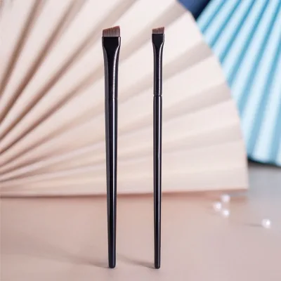 Black Eyebrow Angle Brush Tint Eye Brow Brush Set Wholesale Thin Fine Tip Brow Dye Brush for Sharp Line
