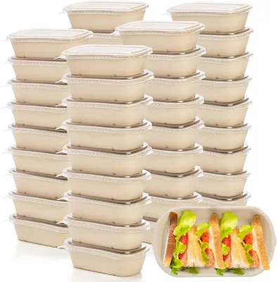 17OZ Disposable Bowls with Lids, Sugarcane Fiber Paper Bowls Take Away Food Containers Meal Prep Food Storage Deli Container