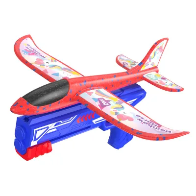 Outdoor Flying Foam Plane Toy Gun Launcher for Children Ejection Airplane for Kids Aged 2-7 Years