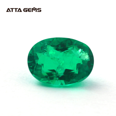 Emerald Oval Lab Grown Columbian Emerald Cabochon Emerald Rough Green VVS Clarity Gemstone for Jewelry Making