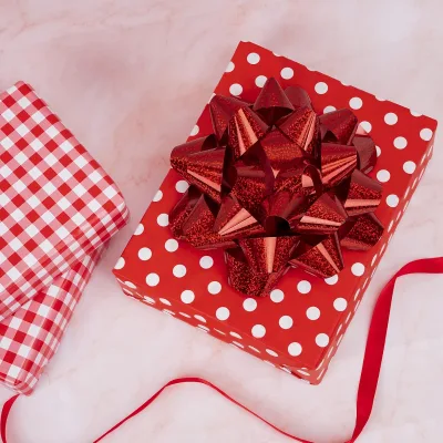 Self Adhesive Gift Bow PP Metallic Glitter Matte Wrapping Bow for Handcraft Office Stationery Party Christmas Box Decoration